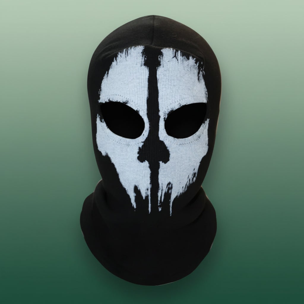 Halloween Kominiarka z Czaszką Narciarska dla Dzieci i Dorosłych Czarna Dzianina - Image 2