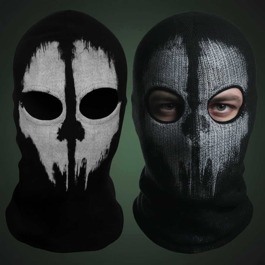 Halloween Kominiarka z Czaszką Narciarska dla Dzieci i Dorosłych Czarna Dzianina - Image 6