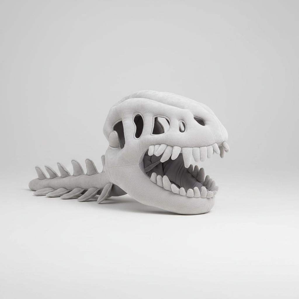 Halloween Kostium Dinozaura Maska Czaszka Pluszowa z Kręgosłupem dla Dzieci - Image 2