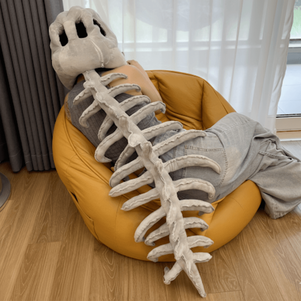 Halloween Kostium Dinozaura Maska Czaszka Pluszowa z Kręgosłupem dla Dzieci - Image 3
