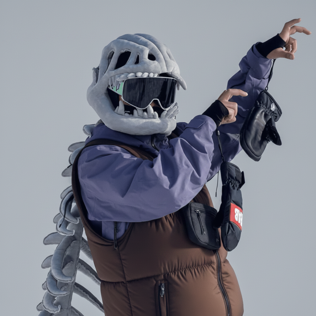 Halloween Kostium Dinozaura Maska Czaszka Pluszowa z Kręgosłupem dla Dzieci - Image 5