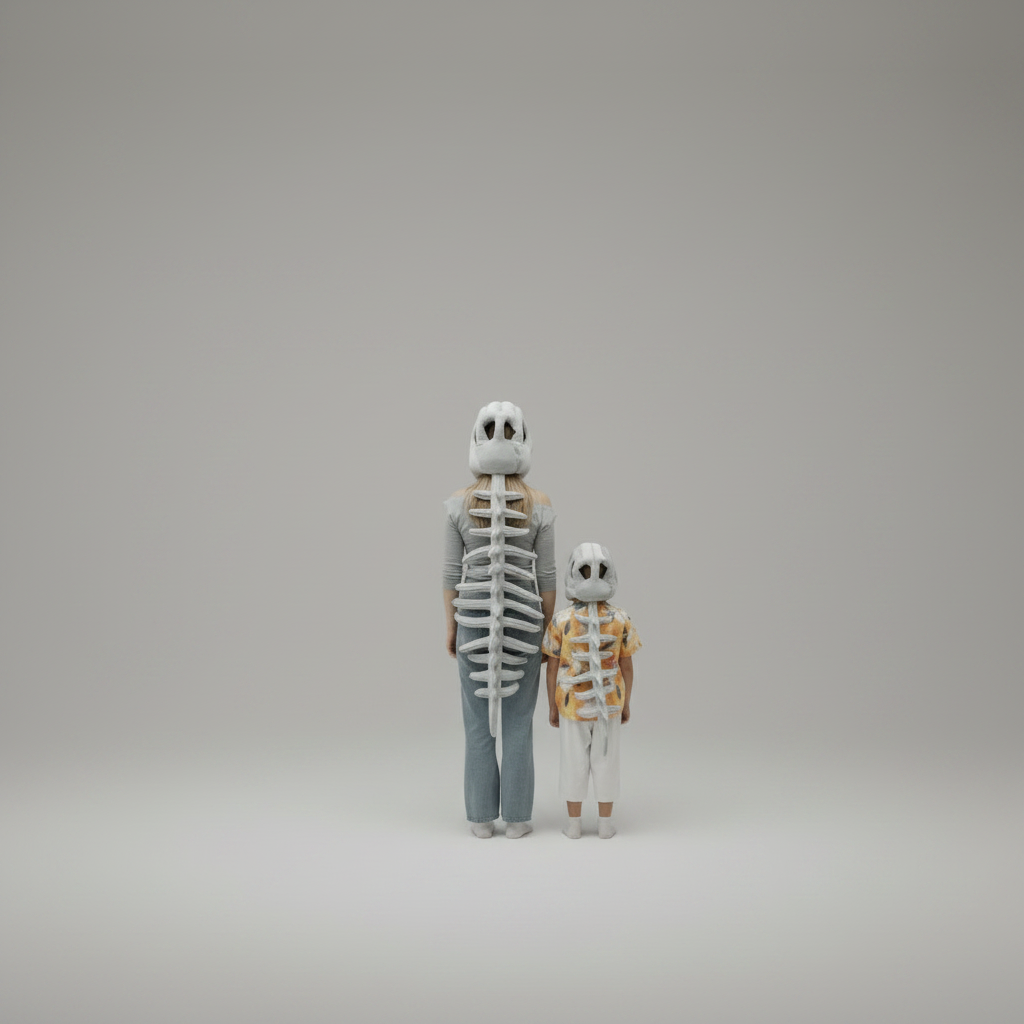 Halloween Kostium Dinozaura Maska Czaszka Pluszowa z Kręgosłupem dla Dzieci - Image 6