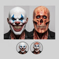 Halloween Kostium Maska na Całą Głowę Klaun i Czaszka Lateksowa Dwuwarstwowa Strój Przebranie - Image 1