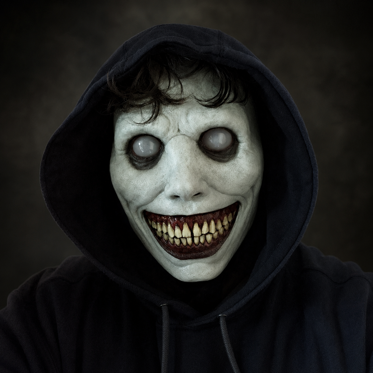 Halloween Kostium Straszna Maska Demona z Ostrymi Zębami i Zmarszczkami do Przebrania na Imprezę - Image 1
