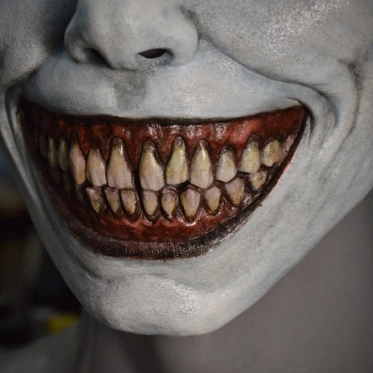 Halloween Kostium Straszna Maska Demona z Ostrymi Zębami i Zmarszczkami do Przebrania na Imprezę - Image 3