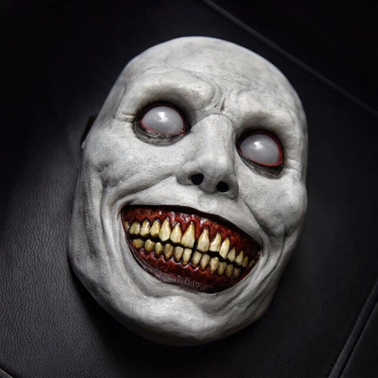 Halloween Kostium Straszna Maska Demona z Ostrymi Zębami i Zmarszczkami do Przebrania na Imprezę - Image 4