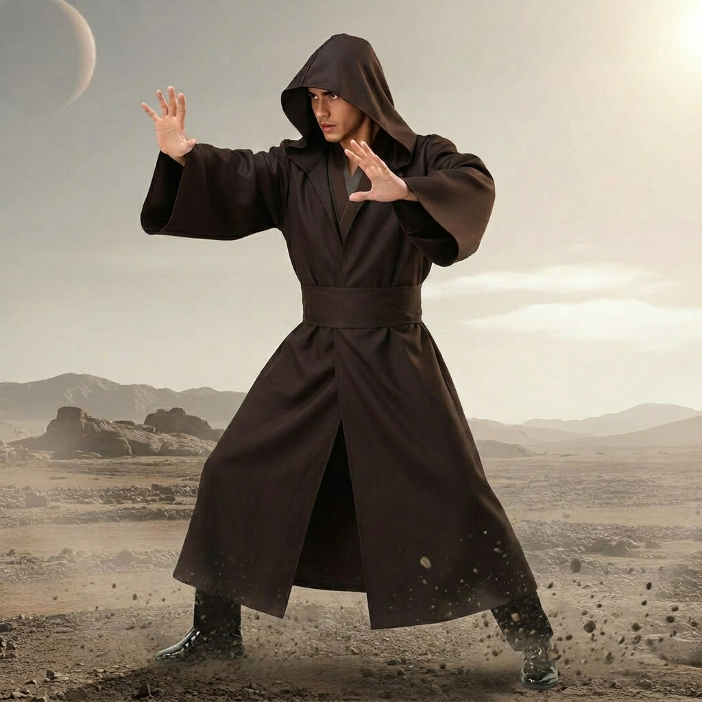 Halloween Kostium Szata z Kapturem Tunika i Spodnie Przygodowy Strój Cosplay - Image 1