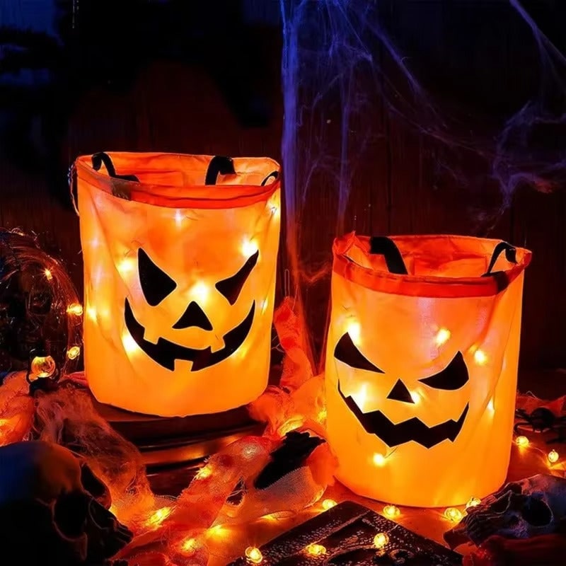 Halloween Koszyk na Słodycze z Dyniami i Podświetleniem LED do Dekoracji - Image 3