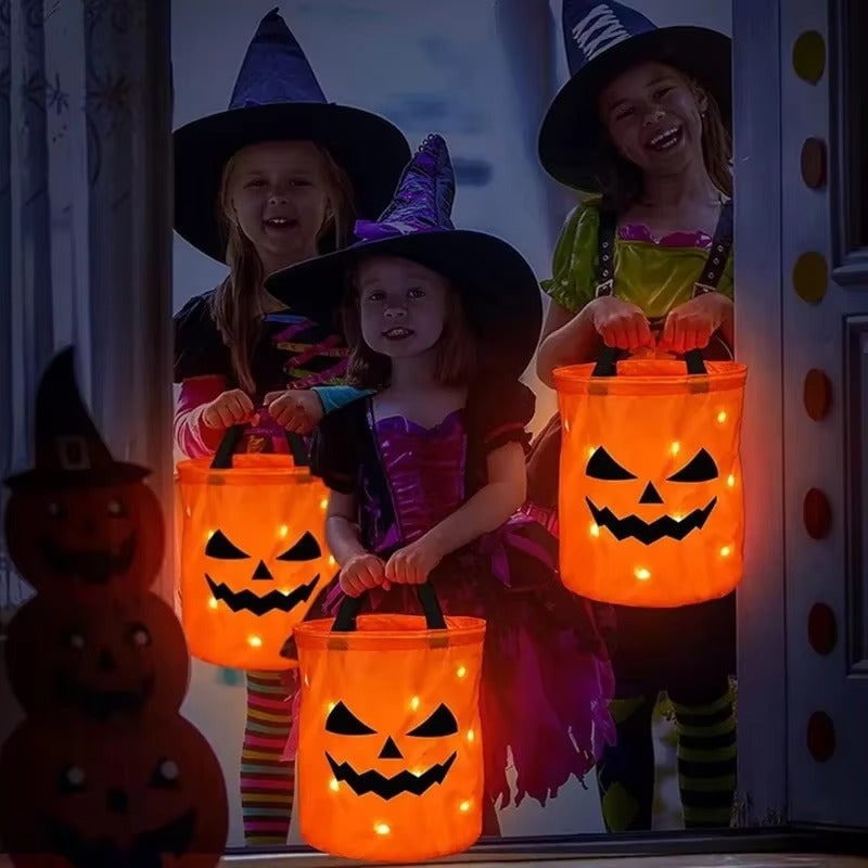 Halloween Koszyk na Słodycze z Dyniami i Podświetleniem LED do Dekoracji - Image 4