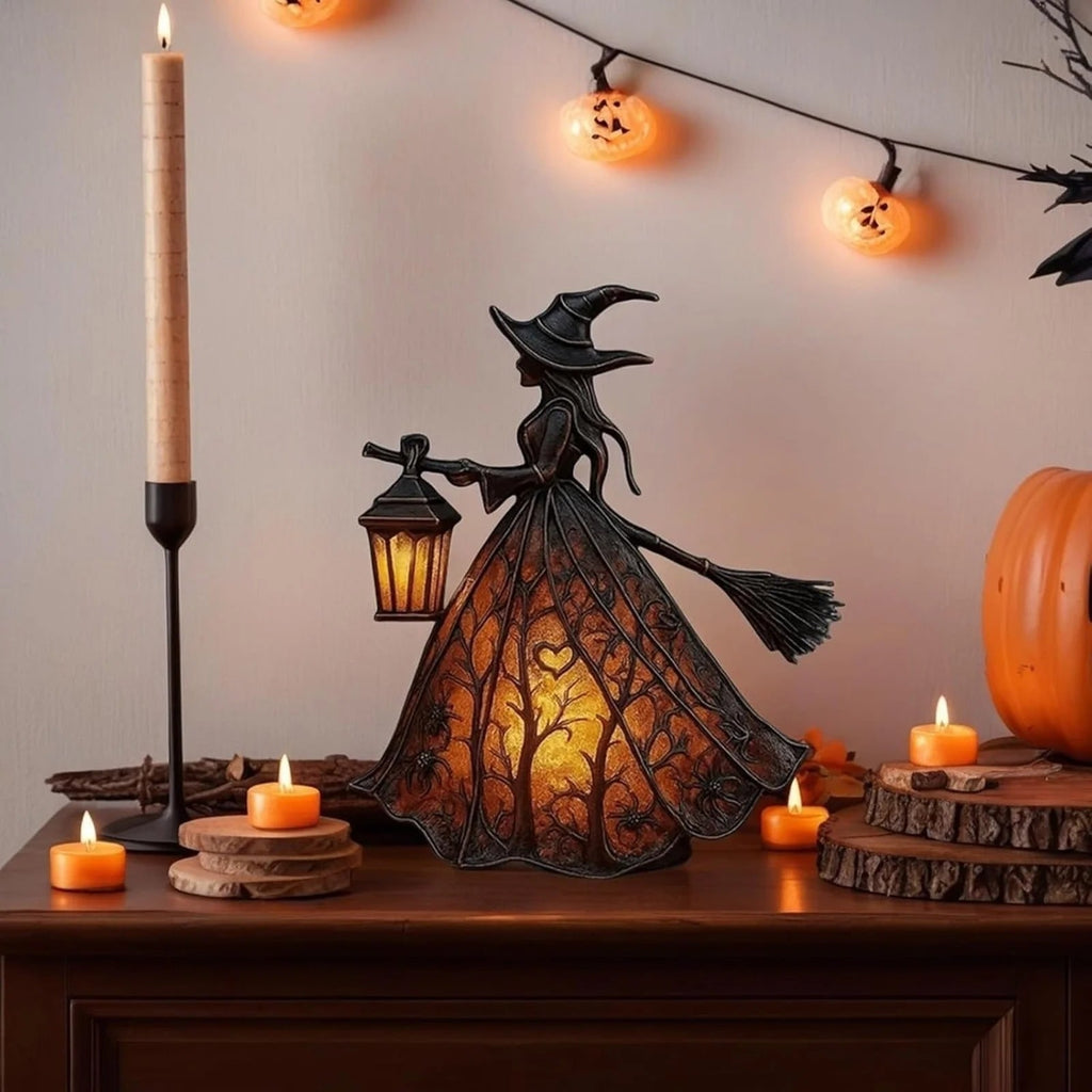 Halloween Lampka Czarownica z LED Lampionem Dekoracyjna na Imprezę - Image 2