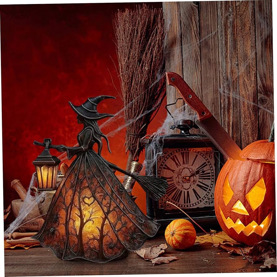 Halloween Lampka Czarownica z LED Lampionem Dekoracyjna na Imprezę - Image 6