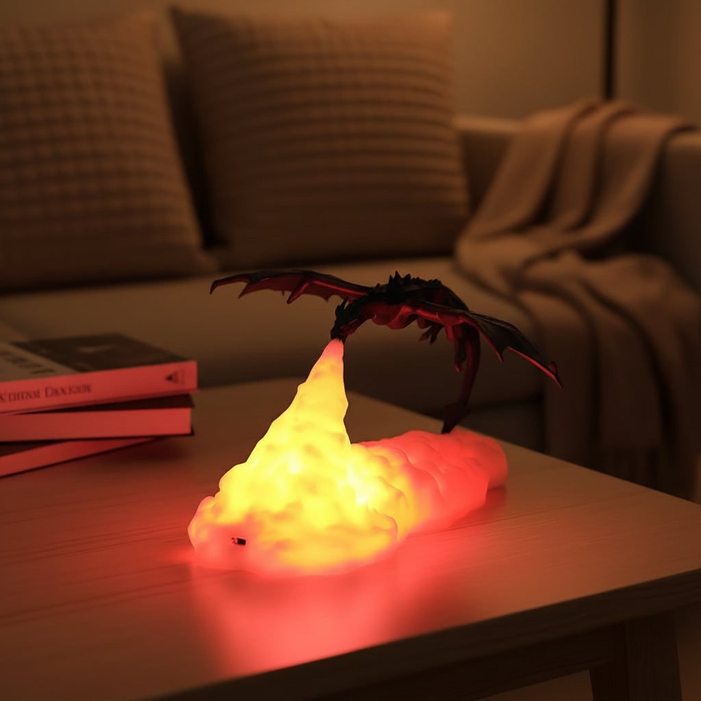 Halloween Lampka Nocna Smok Dekoracyjna z Podświetleniem LED do Pokoju Dziecka dla Dzieci - Image 1