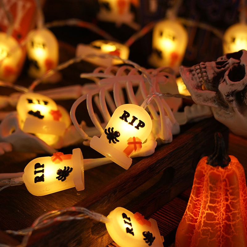 Halloween Lampki LED na Baterie Zewnętrzne do Domu Girlanda świetlna z Dekoracjami - Image 1