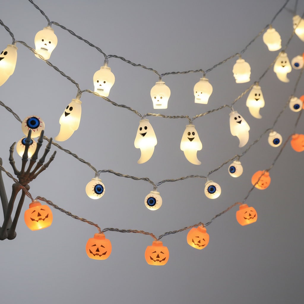 Halloween Lampki LED Sznur świetlny Dekoracyjny z Figurkami na Imprezę i Ogród - Image 6