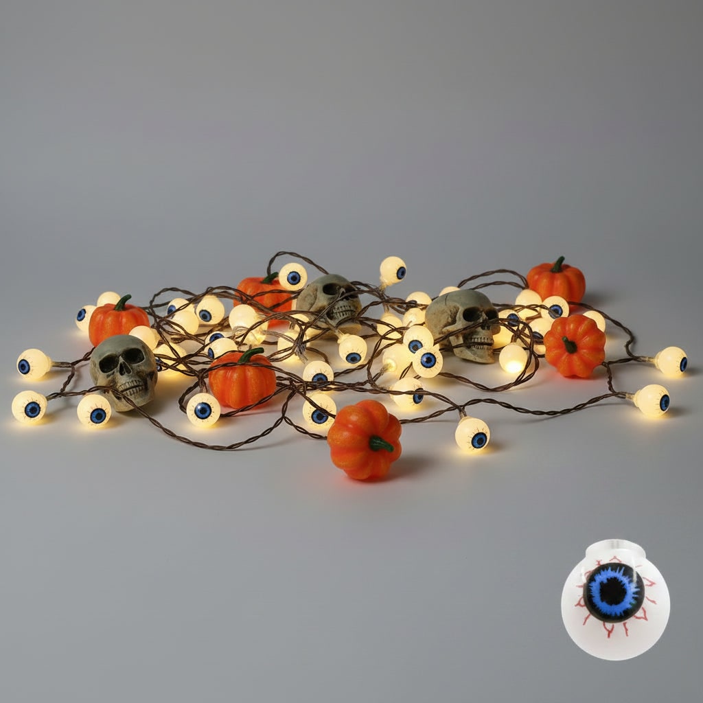 Halloween Lampki LED Sznur świetlny Dekoracyjny z Figurkami na Imprezę i Ogród - Image 9
