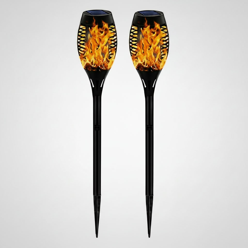 Halloween Lampki Solarne do Ogrodu Pochodnia z Efektem Płomienia LED Lampa Na Balkon Solarna - Image 2