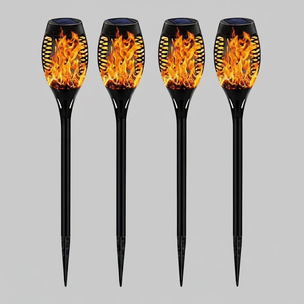 Halloween Lampki Solarne do Ogrodu Pochodnia z Efektem Płomienia LED Lampa Na Balkon Solarna - Image 3