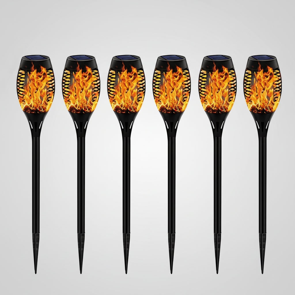 Halloween Lampki Solarne do Ogrodu Pochodnia z Efektem Płomienia LED Lampa Na Balkon Solarna - Image 4