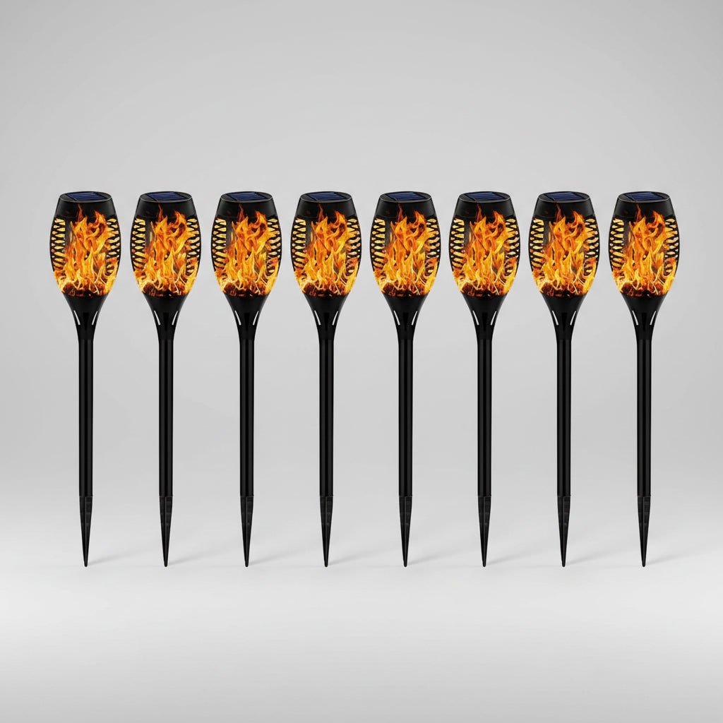 Halloween Lampki Solarne do Ogrodu Pochodnia z Efektem Płomienia LED Lampa Na Balkon Solarna - Image 5