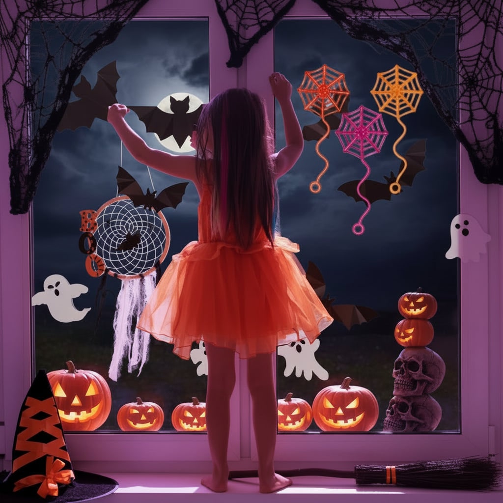 Halloween Lepkie Pajęczyny Rozciągliwe Dekoracja Straszna na Imprezę i Okna Sztuczne - Image 3