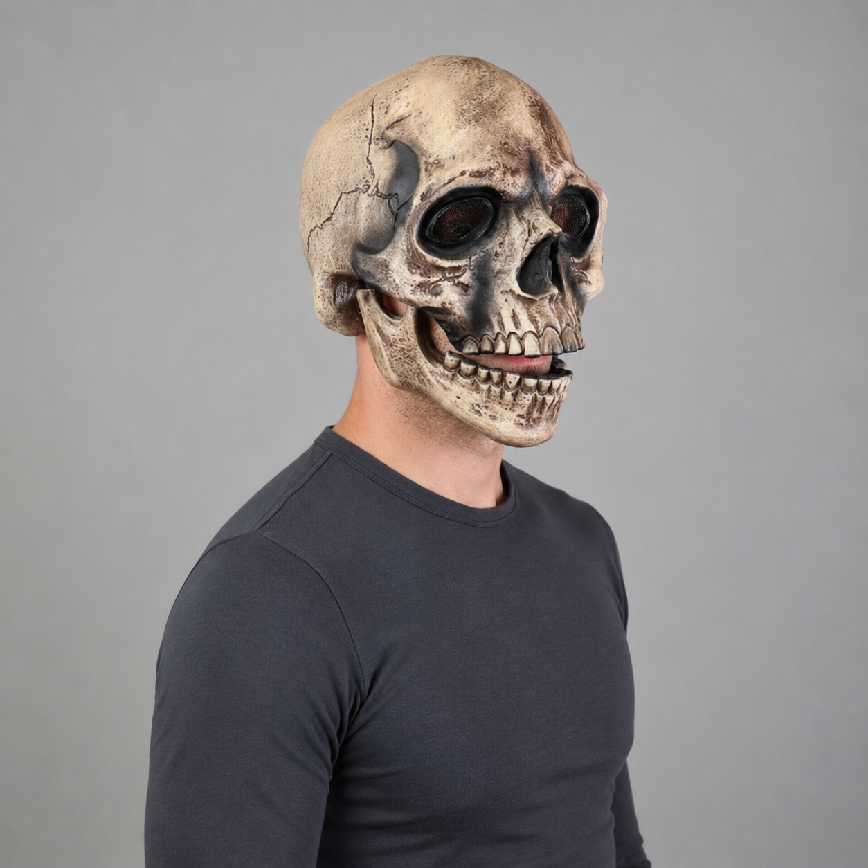 Halloween Maska Czaszka z Ruchomą Szczęką do Przebrania i Imprezy - Image 1