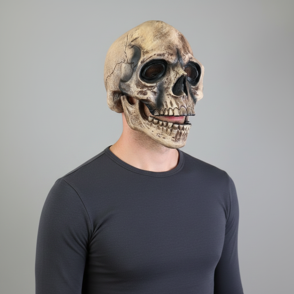 Halloween Maska Czaszka z Ruchomą Szczęką do Przebrania i Imprezy - Image 2