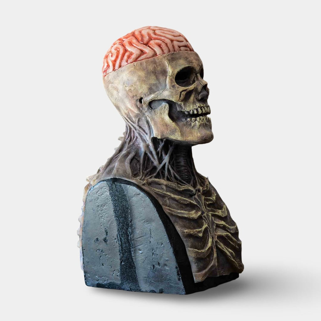 Halloween Maska Czaszka ze Szkieletem i Odsłoniętym Mózgiem Lateksowa do Przebrania - Image 4