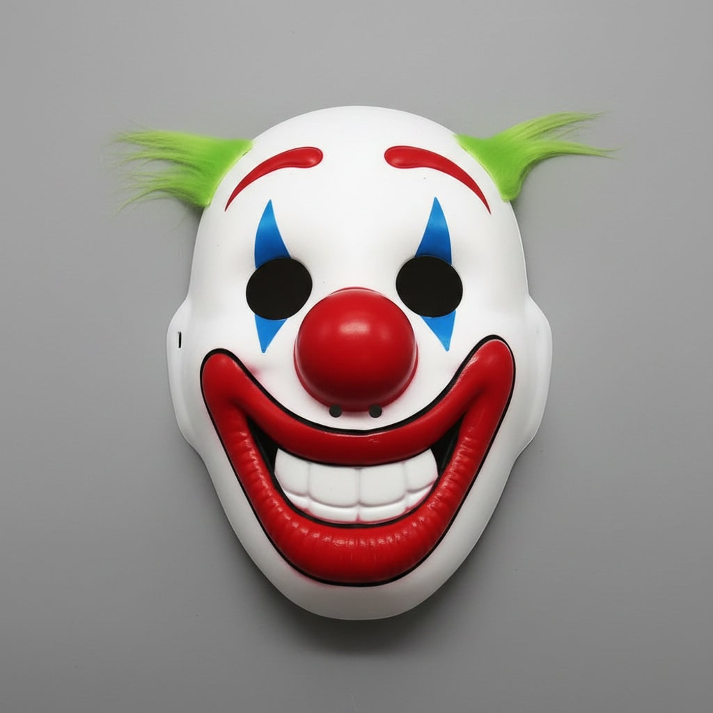 Halloween Maska Klauna ze Syntetycznymi Włosami Straszna na Imprezę i Cosplay - Image 2