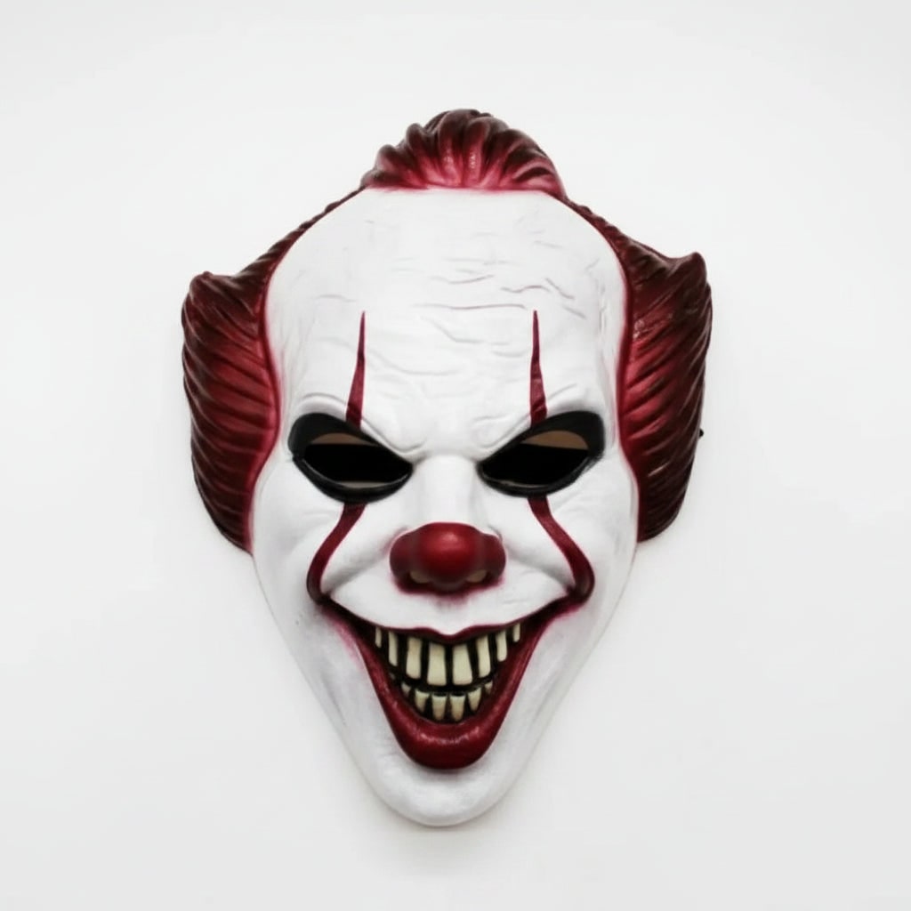 Halloween Maska Klauna ze Syntetycznymi Włosami Straszna na Imprezę i Cosplay - Image 3