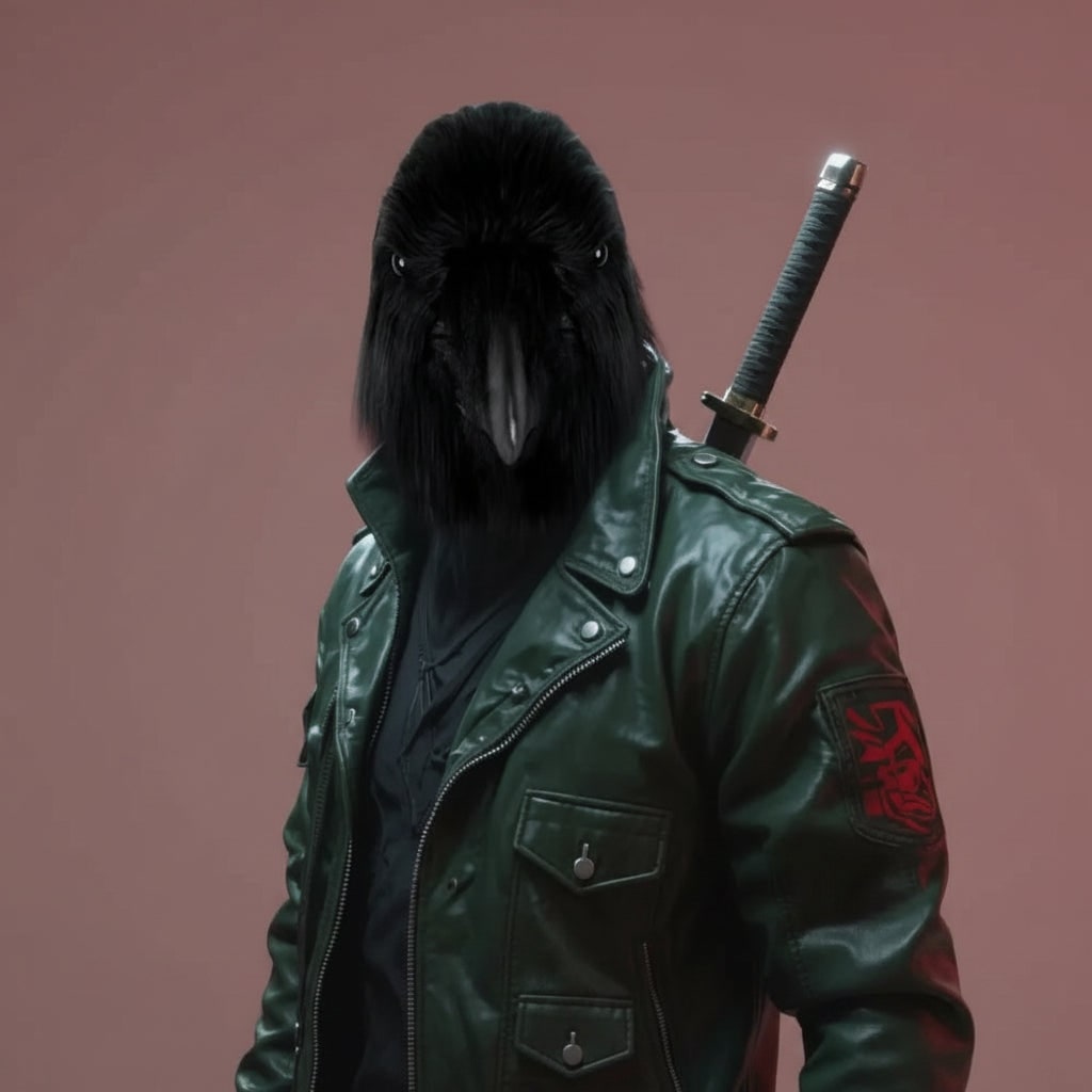 Halloween Maska Kruka na Całą Głowę ze Sztucznego Futra do Cosplayu i Imprezy - Image 3