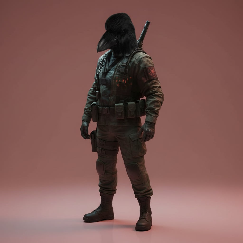 Halloween Maska Kruka na Całą Głowę ze Sztucznego Futra do Cosplayu i Imprezy - Image 4