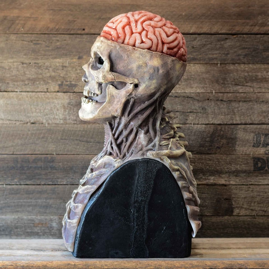 Halloween Maska Lateksowa Czaszka z Odsłoniętym Mózgiem i Klatką Piersiową na Imprezę - Image 3