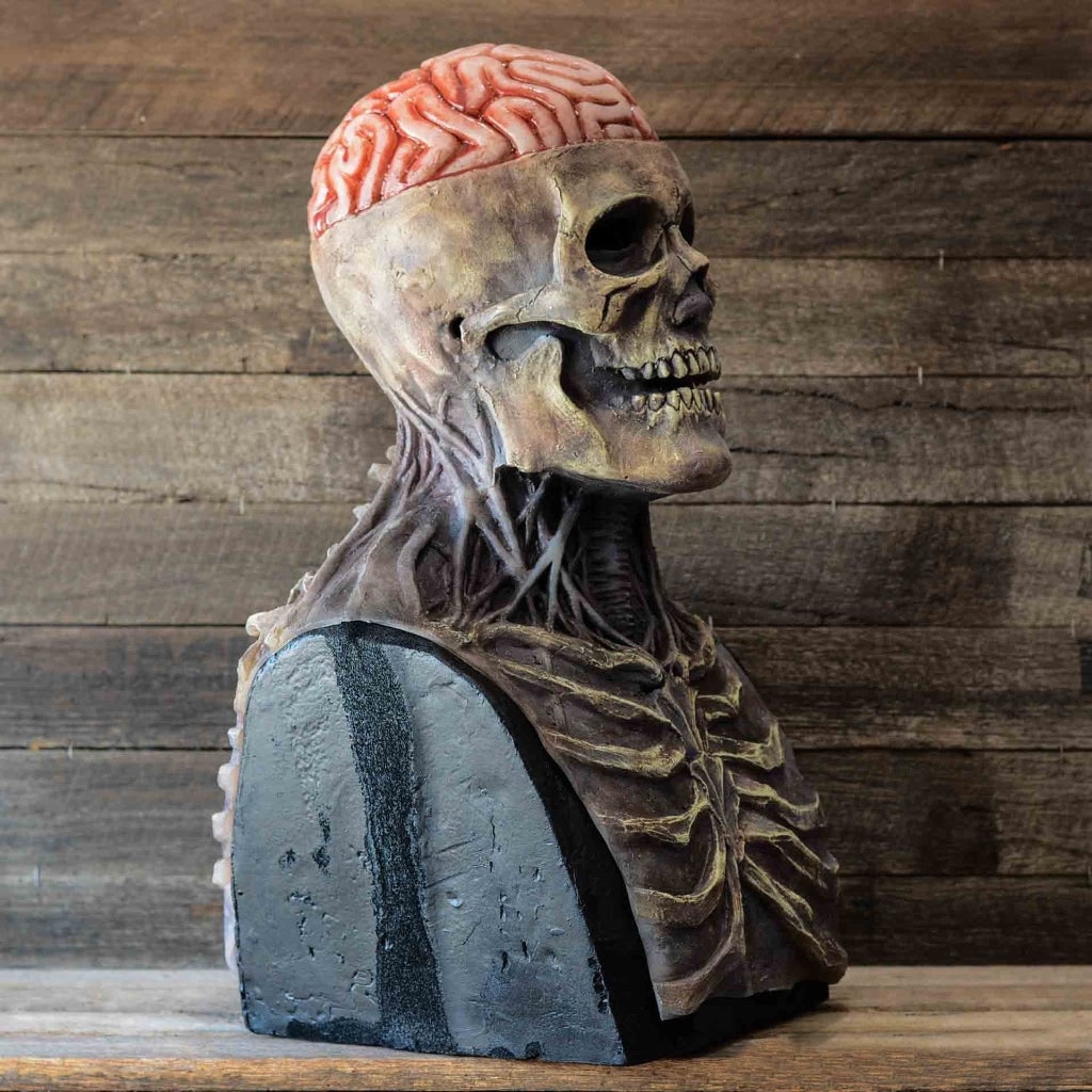 Halloween Maska Lateksowa Czaszka z Odsłoniętym Mózgiem i Klatką Piersiową na Imprezę - Image 4