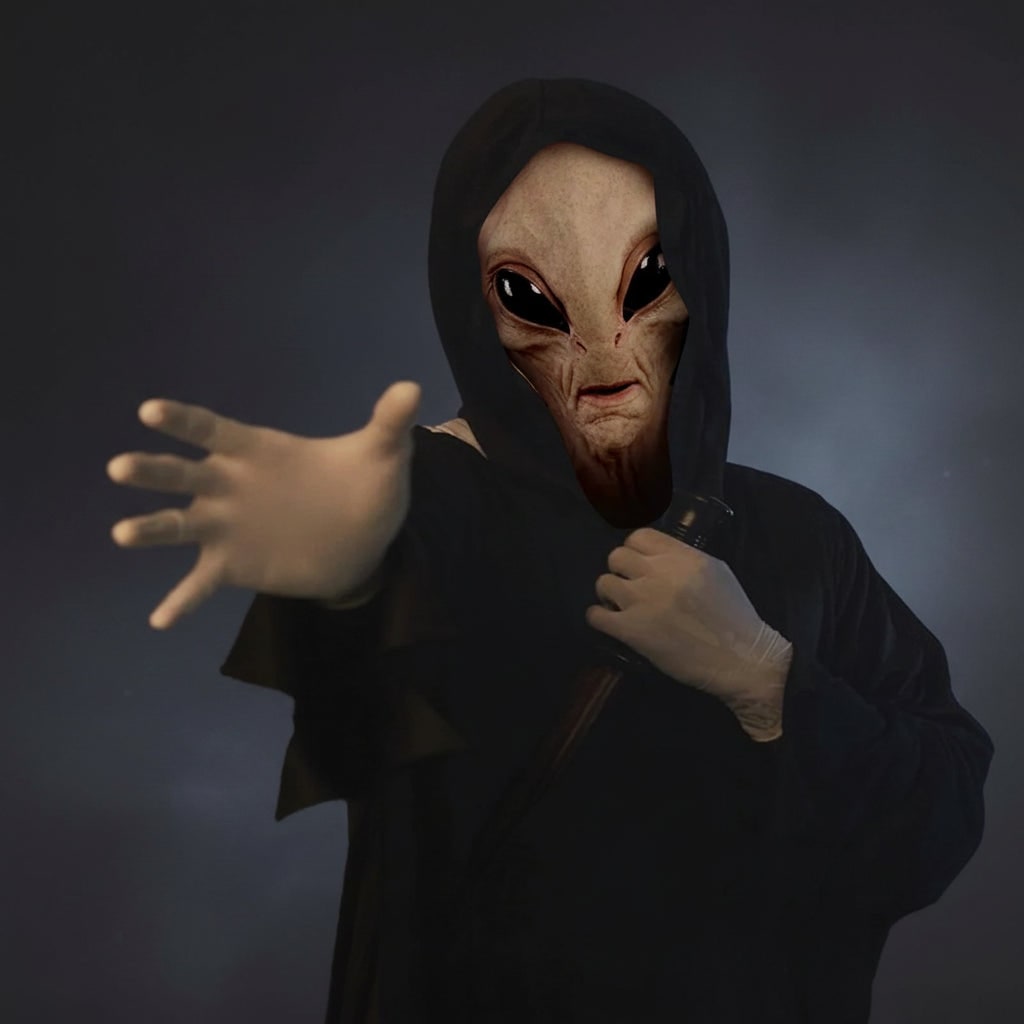 Halloween Maska Lateksowa Kosmity na Całą Głowę Realistyczna - Image 4