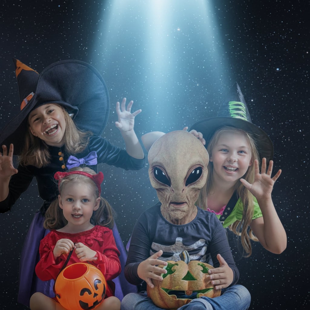 Halloween Maska Lateksowa Kosmity na Całą Głowę Realistyczna - Image 6