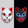 Halloween Maska LED Kot Anime Cosplay ze świecącym Podświetleniem do Masek na Maski - Image 1