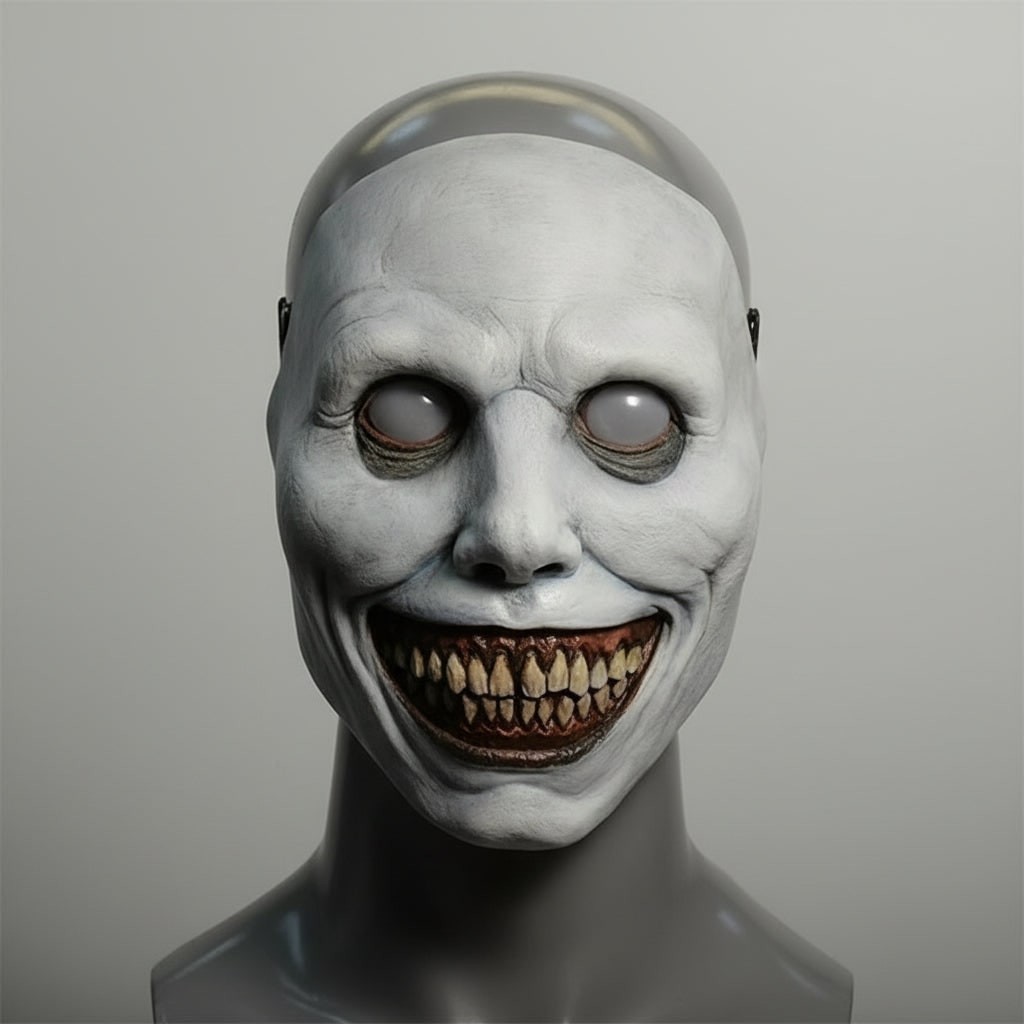 Halloween Maska LED na Twarz Lateksowa Straszna z Szerokim Uśmiechem i Elastycznym Paskiem - Image 1
