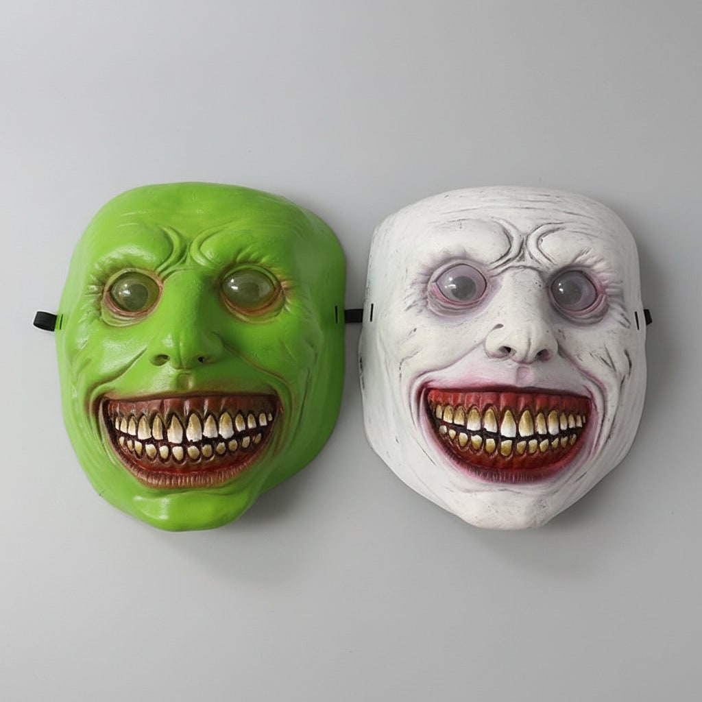 Halloween Maska LED na Twarz Lateksowa Straszna z Szerokim Uśmiechem i Elastycznym Paskiem - Image 3