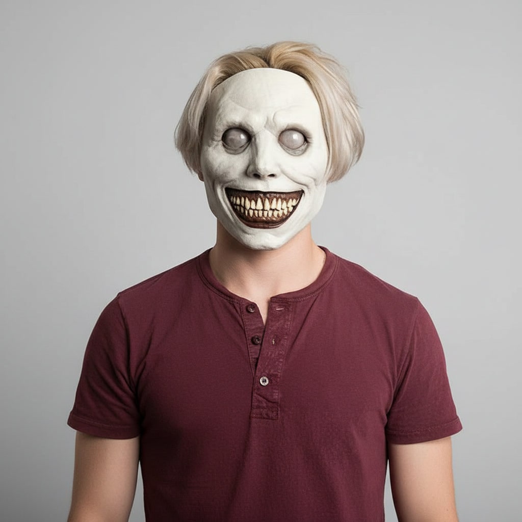 Halloween Maska LED na Twarz Lateksowa Straszna z Szerokim Uśmiechem i Elastycznym Paskiem - Image 5