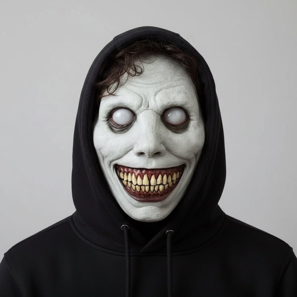 Halloween Maska LED na Twarz Lateksowa Straszna z Szerokim Uśmiechem i Elastycznym Paskiem - Image 6