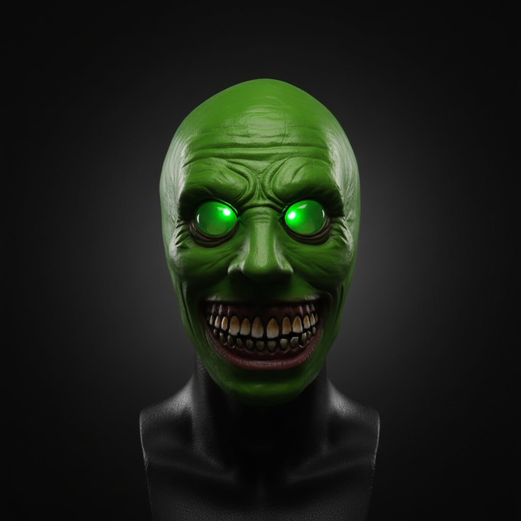 Halloween Maska LED na Twarz Lateksowa Straszna z Szerokim Uśmiechem i Elastycznym Paskiem - Image 8