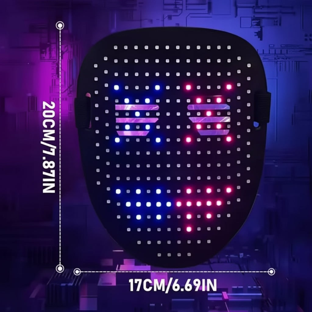 Halloween Maska LED na Twarz Sterowana Gestami z Wielokolorowymi Efektami świetlnymi - Image 4