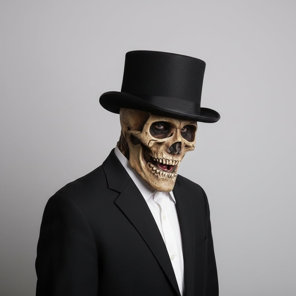 Halloween Maska na Całą Głowę Czaszki z Odsłoniętym Mózgiem do Przebrania i Imprezy dla Mężczyzn - Image 3