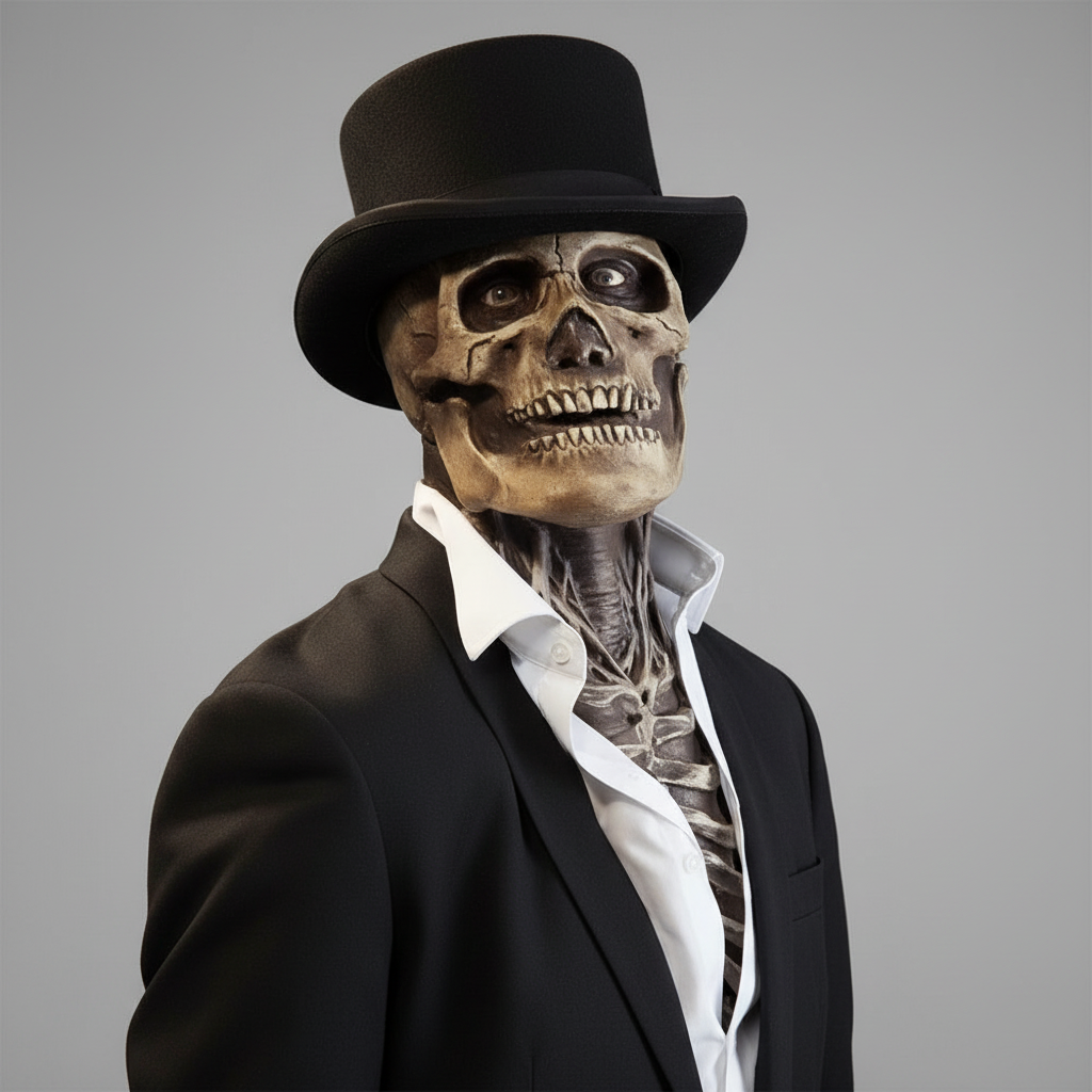 Halloween Maska na Całą Głowę Czaszki z Odsłoniętym Mózgiem do Przebrania i Imprezy dla Mężczyzn - Image 4