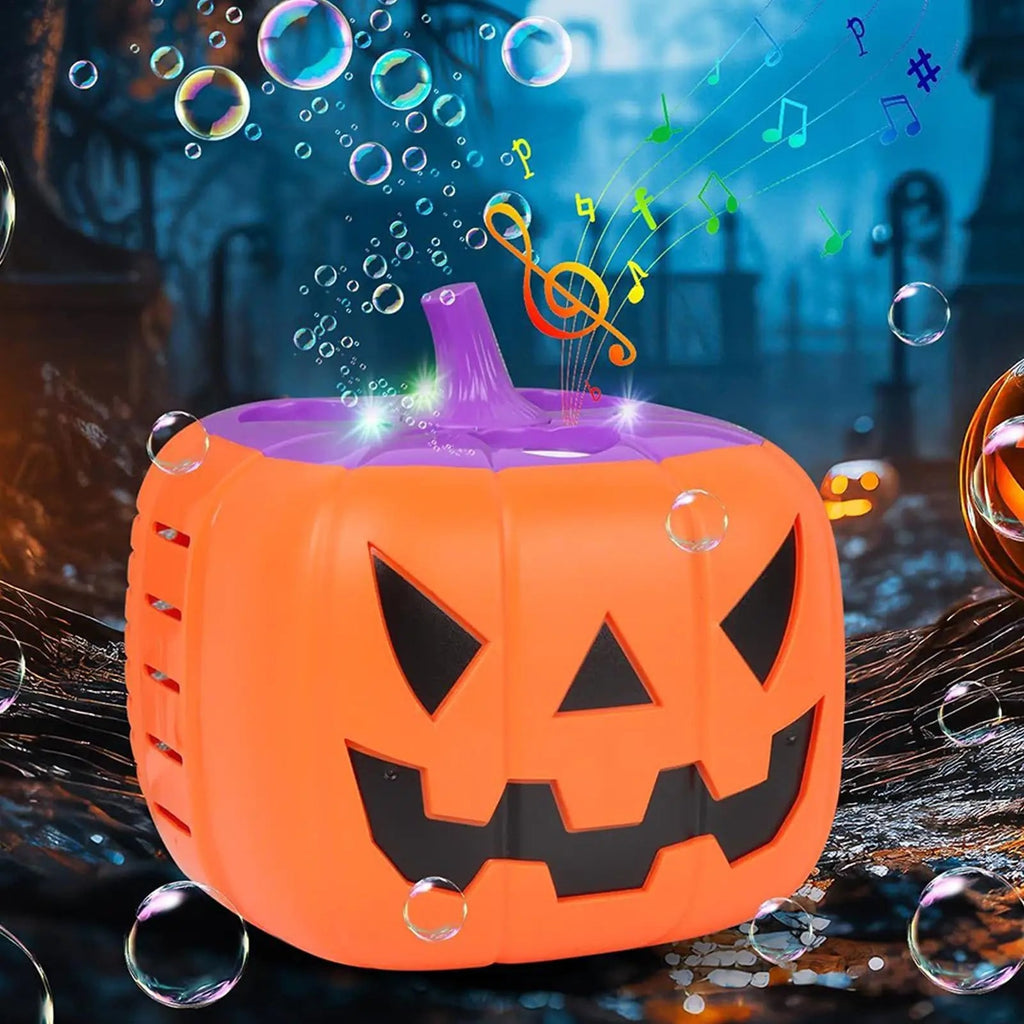 Halloween Maszyna do Baniek Mydlanych w Kształcie Dyni z Podświetleniem LED na Baterie dla Dzieci - Image 9