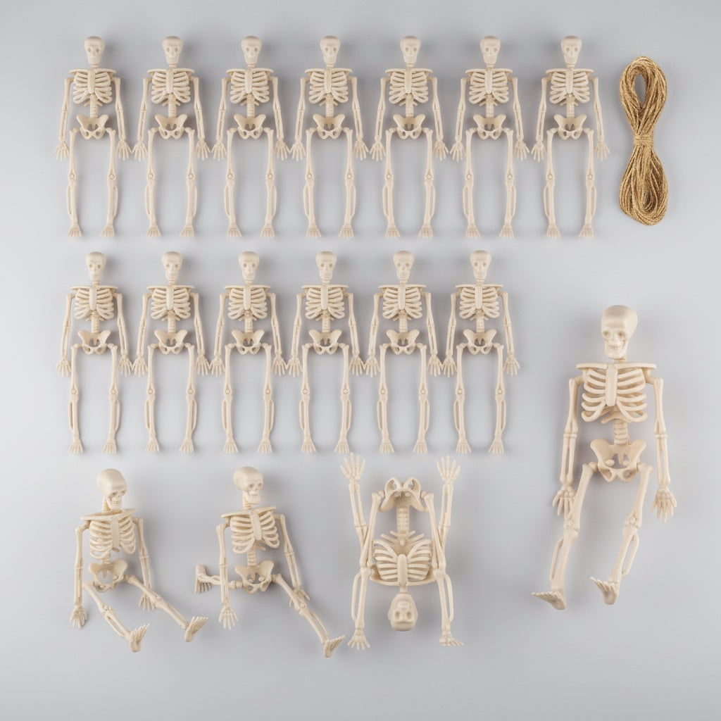 Halloween Miniaturowe Szkielety Ruchome Dekoracyjne ze Sznurkiem do Zawieszenia - Image 1