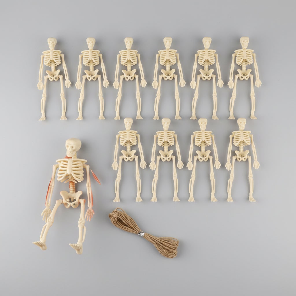 Halloween Miniaturowe Szkielety Ruchome Dekoracyjne ze Sznurkiem do Zawieszenia - Image 2