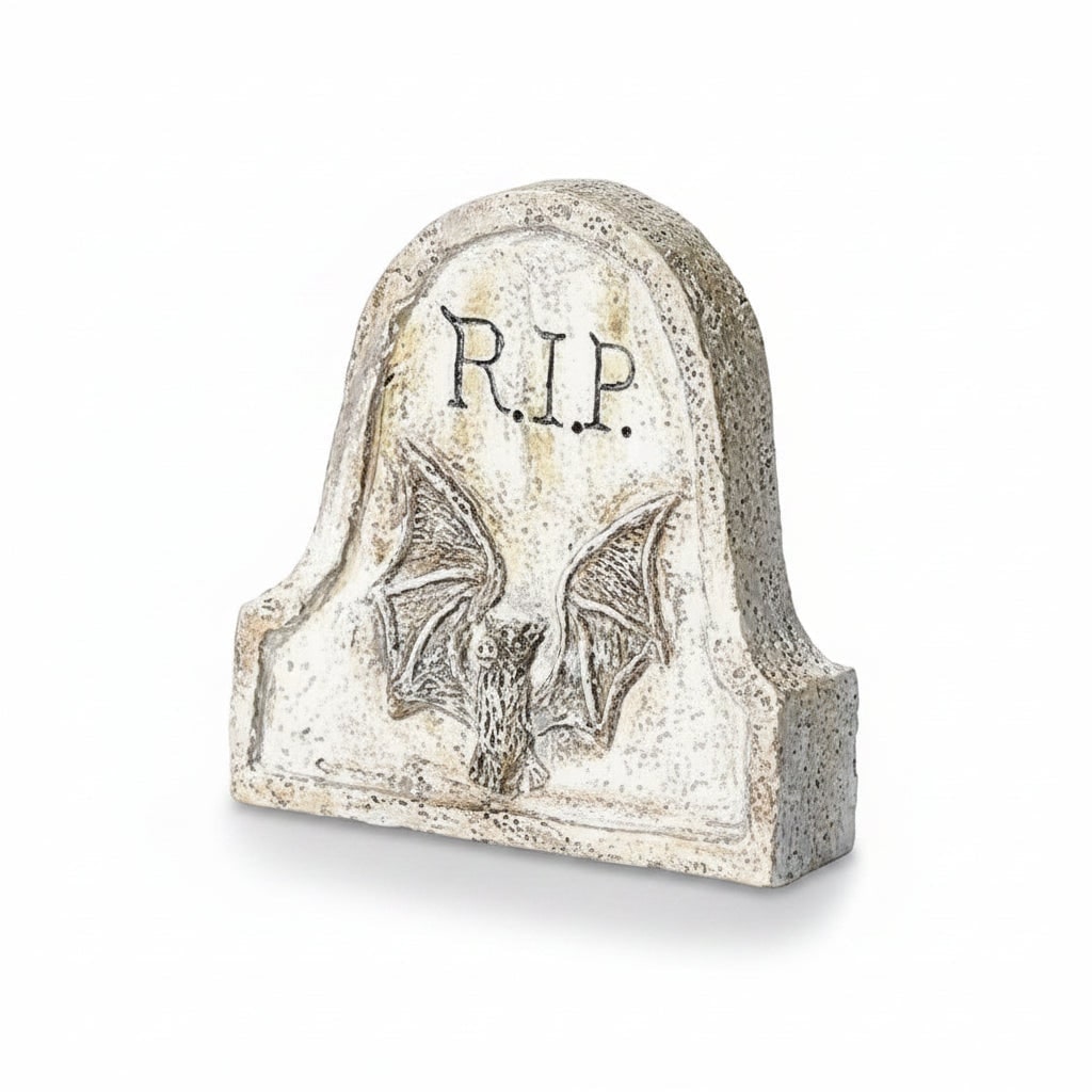 Halloween Miniaturowy Nagrobek Dekoracyjny z Nietoperzem i Napisem R.i.p. Na - Image 3