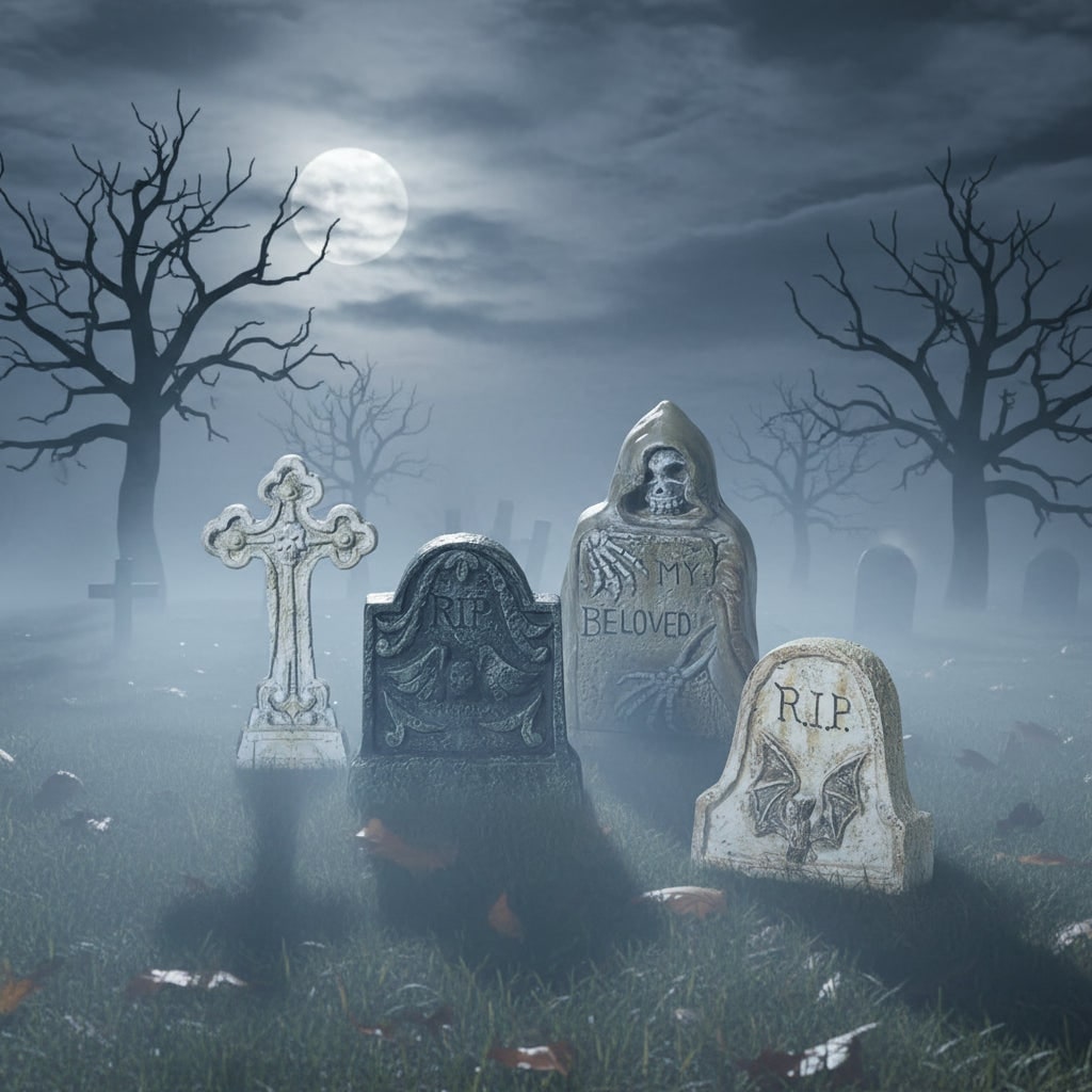 Halloween Miniaturowy Nagrobek Dekoracyjny z Nietoperzem i Napisem R.i.p. Na - Image 5