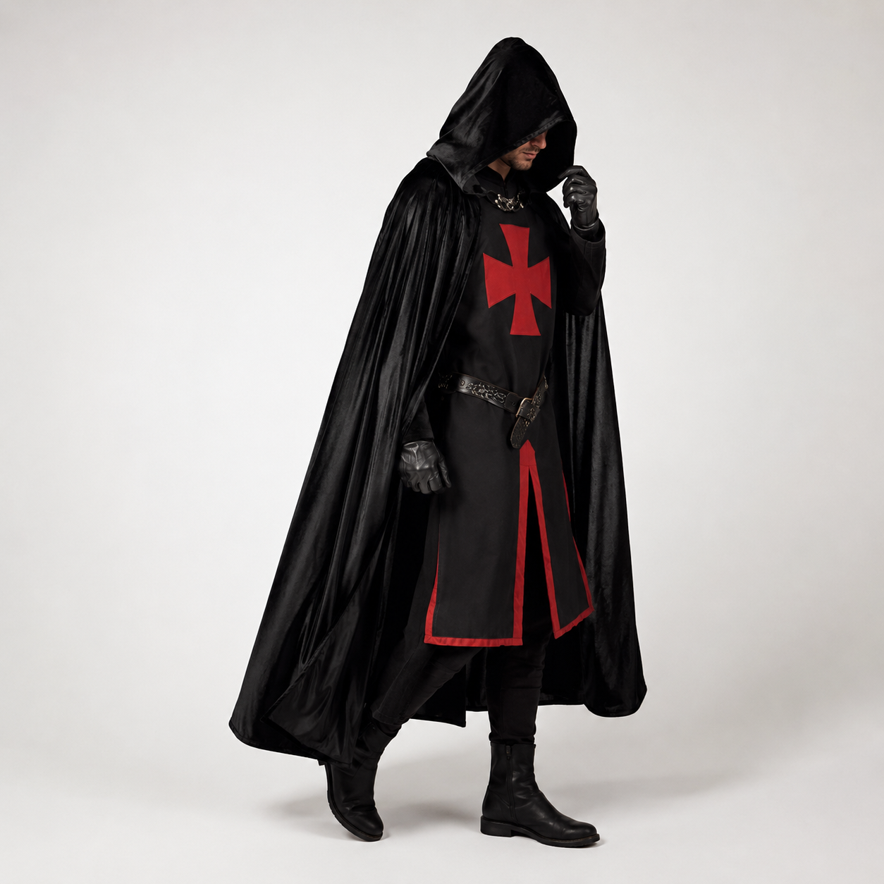 Halloween Męski Kostium Rycerza średniowieczny z Tuniką i Peleryną Cosplay Strój Dla Dziecka - Image 1
